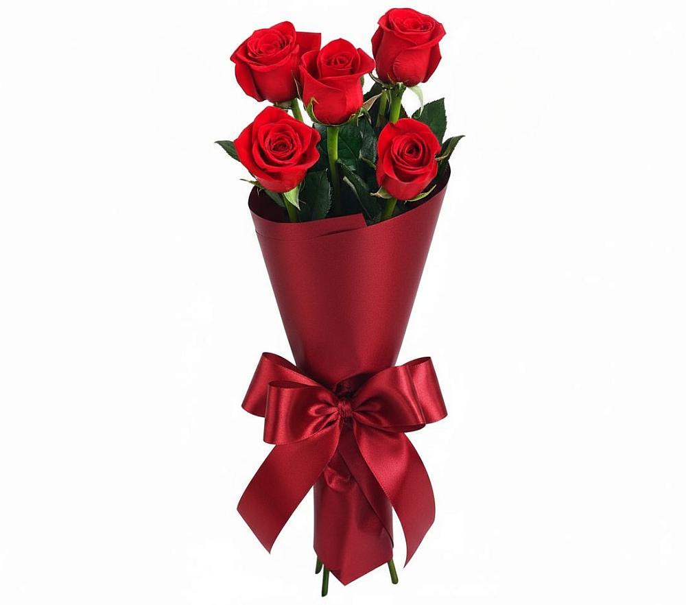 Букет 5 Красных роз Эдлесс Лав в Тарасовском