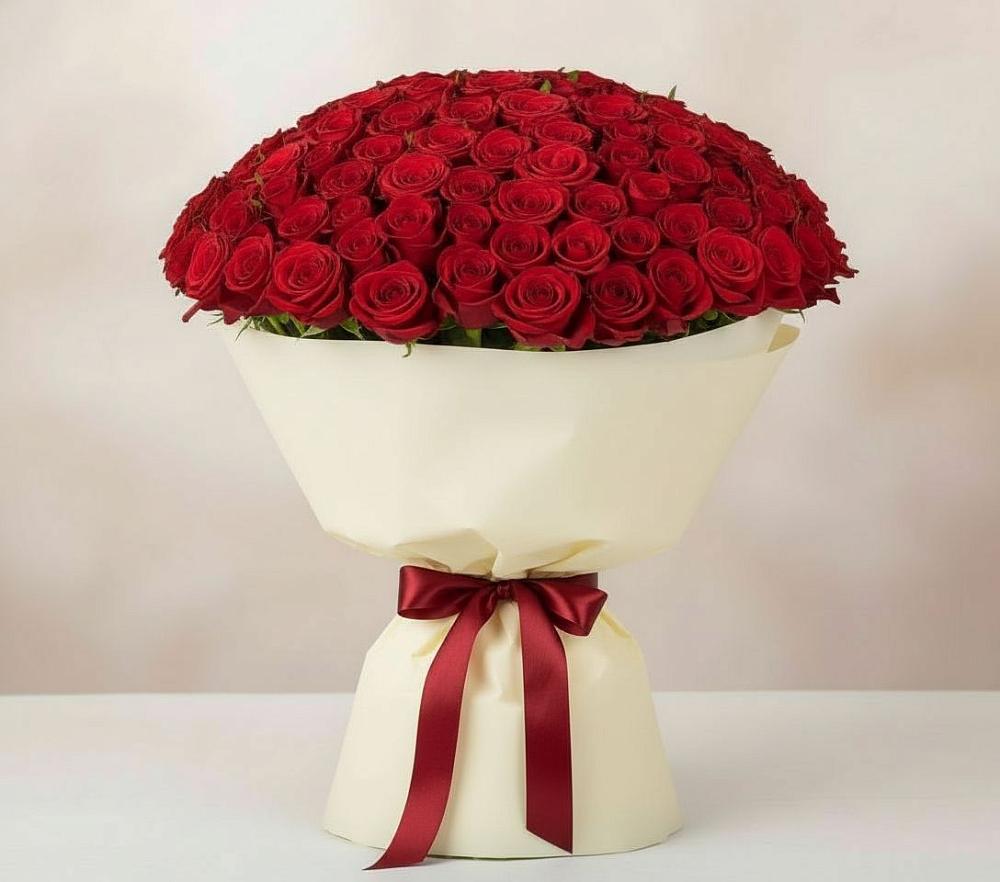 Букет 101 Красная роза Милано в Тарасовском