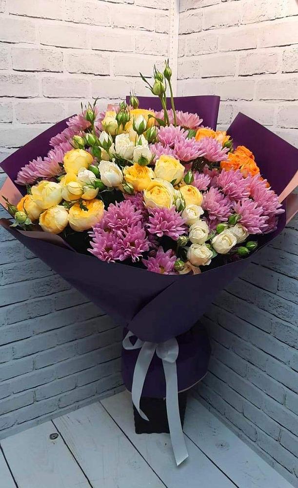 Букет цветов из: Хризантемы и Розы в Тарасовском