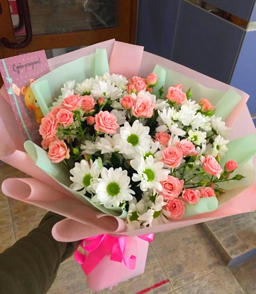 Букет цветов из: Розы и Хризантемы в Тарасовском