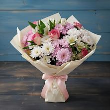 Букет цветов из:  Хризантемы, Альстромерии и Розы в Тарасовском