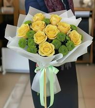 Букет цветов из:  Хризантемы и Розы #REPLACE_PRED# Тарасовском