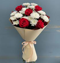 Букет цветов из:  Розы и Хризантемы в Тарасовском