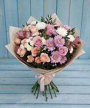 Букет цветов из:  Хризантемы, Розы и Альстромерии в Тарасовском